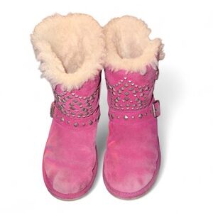 UGG Pink Kids Boots with Silver Accents